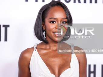 Aja Naomi King arrives at the 19th Annual L'Oreal Paris' Women Of Worth Celebration 2024 held at NeueHouse Hollywood on November 21, 2024 in...