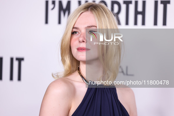 Elle Fanning arrives at the 19th Annual L'Oreal Paris' Women Of Worth Celebration 2024 held at NeueHouse Hollywood on November 21, 2024 in H...