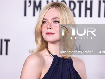 Elle Fanning arrives at the 19th Annual L'Oreal Paris' Women Of Worth Celebration 2024 held at NeueHouse Hollywood on November 21, 2024 in H...