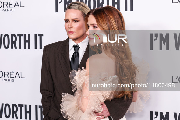 Ashlyn Harris and girlfriend Sophia Bush arrive at the 19th Annual L'Oreal Paris' Women Of Worth Celebration 2024 held at NeueHouse Hollywoo...