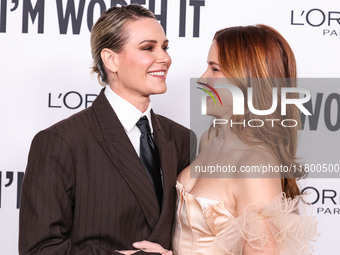 Ashlyn Harris and girlfriend Sophia Bush arrive at the 19th Annual L'Oreal Paris' Women Of Worth Celebration 2024 held at NeueHouse Hollywoo...