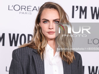 Cara Delevingne arrives at the 19th Annual L'Oreal Paris' Women Of Worth Celebration 2024 held at NeueHouse Hollywood on November 21, 2024 i...