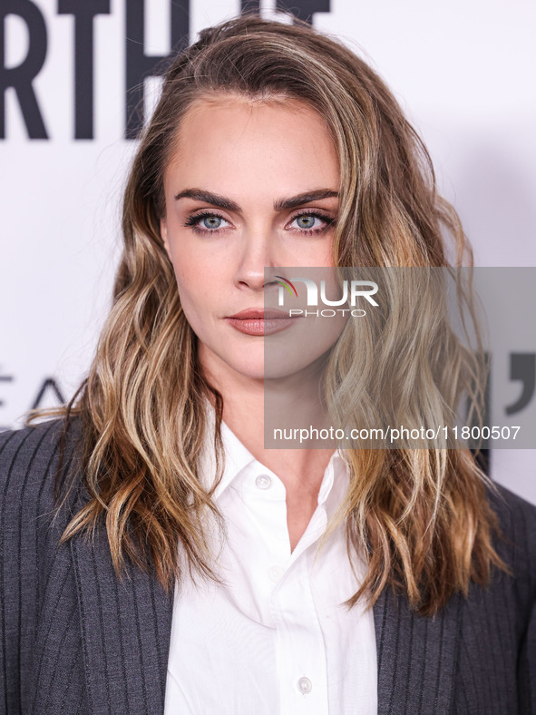 Cara Delevingne arrives at the 19th Annual L'Oreal Paris' Women Of Worth Celebration 2024 held at NeueHouse Hollywood on November 21, 2024 i...