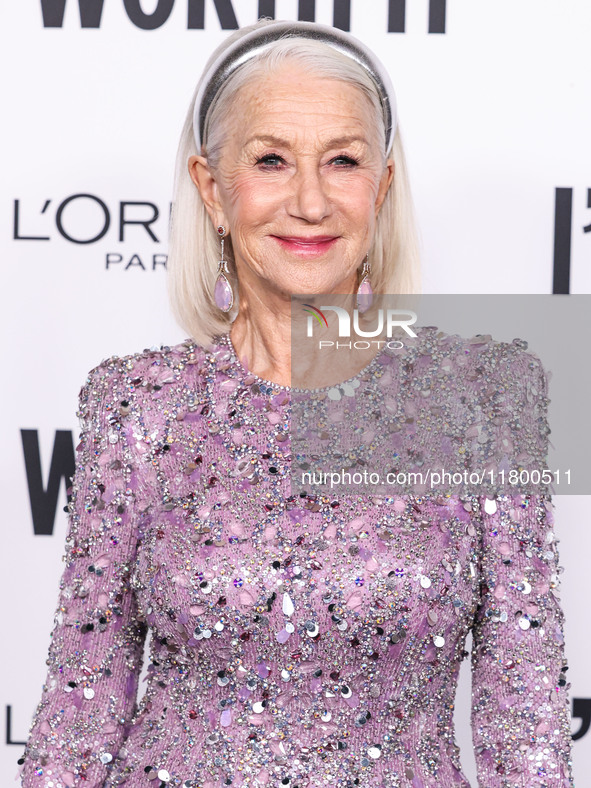 Helen Mirren arrives at the 19th Annual L'Oreal Paris' Women Of Worth Celebration 2024 held at NeueHouse Hollywood on November 21, 2024 in H...