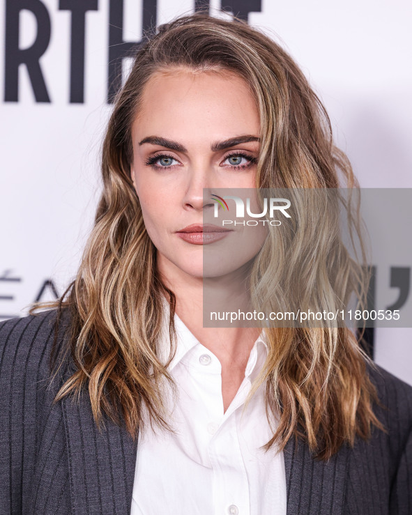 Cara Delevingne arrives at the 19th Annual L'Oreal Paris' Women Of Worth Celebration 2024 held at NeueHouse Hollywood on November 21, 2024 i...