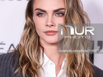 Cara Delevingne arrives at the 19th Annual L'Oreal Paris' Women Of Worth Celebration 2024 held at NeueHouse Hollywood on November 21, 2024 i...