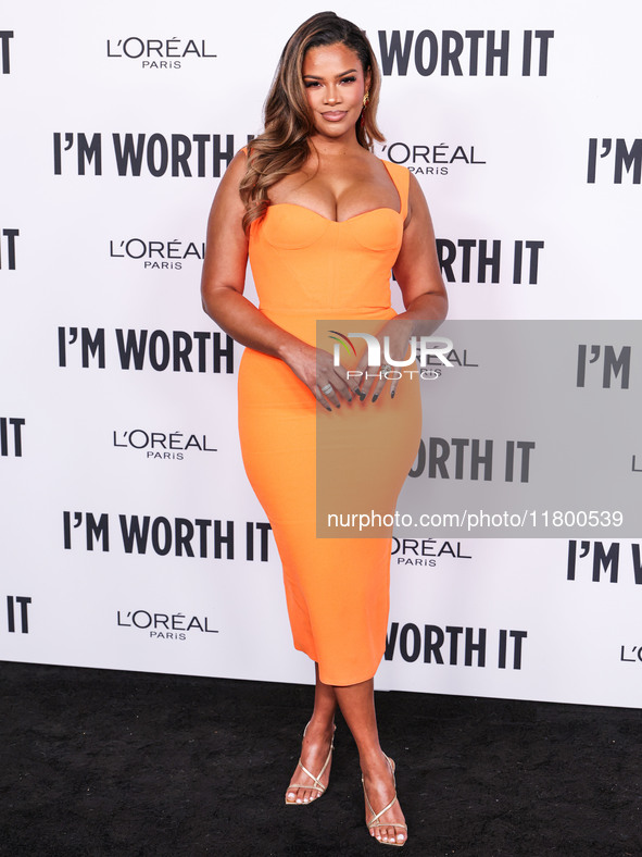 Kamie Crawford arrives at the 19th Annual L'Oreal Paris' Women Of Worth Celebration 2024 held at NeueHouse Hollywood on November 21, 2024 in...