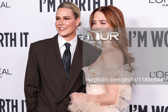 Ashlyn Harris and girlfriend Sophia Bush arrive at the 19th Annual L'Oreal Paris' Women Of Worth Celebration 2024 held at NeueHouse Hollywoo...