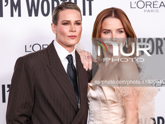 Ashlyn Harris and girlfriend Sophia Bush arrive at the 19th Annual L'Oreal Paris' Women Of Worth Celebration 2024 held at NeueHouse Hollywoo...