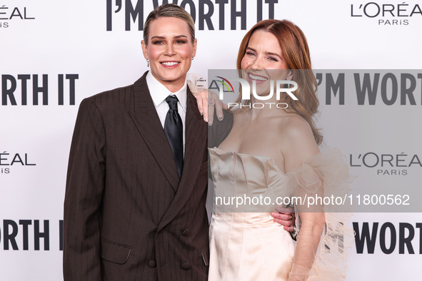 Ashlyn Harris and girlfriend Sophia Bush arrive at the 19th Annual L'Oreal Paris' Women Of Worth Celebration 2024 held at NeueHouse Hollywoo...