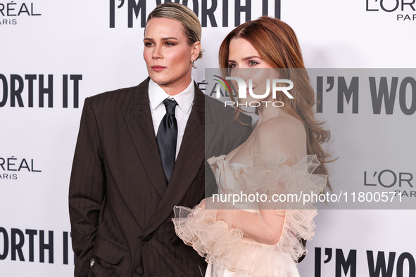 Ashlyn Harris and girlfriend Sophia Bush arrive at the 19th Annual L'Oreal Paris' Women Of Worth Celebration 2024 held at NeueHouse Hollywoo...