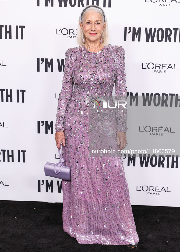 Helen Mirren arrives at the 19th Annual L'Oreal Paris' Women Of Worth Celebration 2024 held at NeueHouse Hollywood on November 21, 2024 in H...