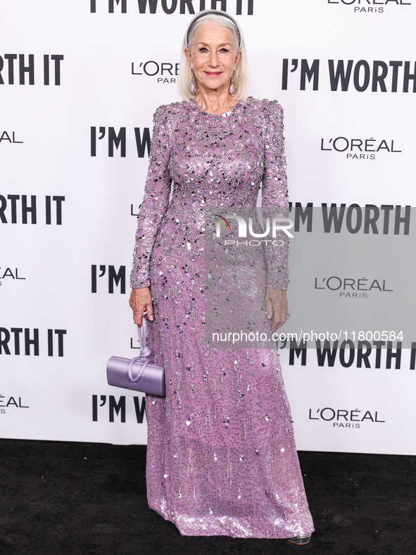 Helen Mirren arrives at the 19th Annual L'Oreal Paris' Women Of Worth Celebration 2024 held at NeueHouse Hollywood on November 21, 2024 in H...