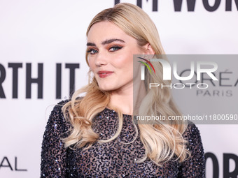 Meg Donnelly arrives at the 19th Annual L'Oreal Paris' Women Of Worth Celebration 2024 held at NeueHouse Hollywood on November 21, 2024 in H...