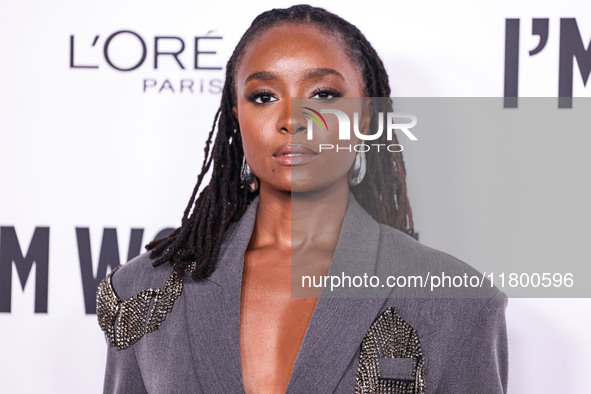 KiKi Layne arrives at the 19th Annual L'Oreal Paris' Women Of Worth Celebration 2024 held at NeueHouse Hollywood on November 21, 2024 in Hol...