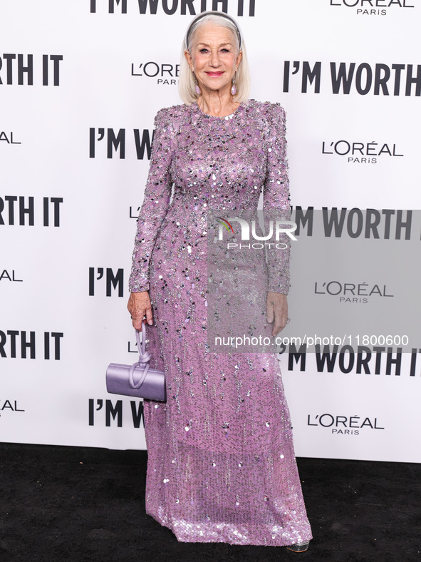 Helen Mirren arrives at the 19th Annual L'Oreal Paris' Women Of Worth Celebration 2024 held at NeueHouse Hollywood on November 21, 2024 in H...