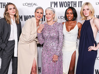 Cara Delevingne, Andie MacDowell, Helen Mirren, Aja Naomi King and Elle Fanning arrive at the 19th Annual L'Oreal Paris' Women Of Worth Cele...