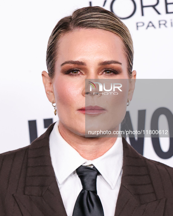 Ashlyn Harris arrives at the 19th Annual L'Oreal Paris' Women Of Worth Celebration 2024 held at NeueHouse Hollywood on November 21, 2024 in...