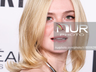 Elle Fanning arrives at the 19th Annual L'Oreal Paris' Women Of Worth Celebration 2024 held at NeueHouse Hollywood on November 21, 2024 in H...