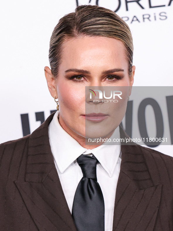 Ashlyn Harris arrives at the 19th Annual L'Oreal Paris' Women Of Worth Celebration 2024 held at NeueHouse Hollywood on November 21, 2024 in...