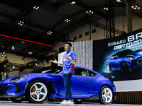 Ismail Ashlan, Marketing Communications Manager at Subaru Indonesia, explains the Subaru BRZ Drift Edition during The Gaikindo Jakarta Auto...