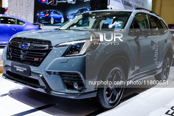 Subaru Forester Sport is displayed during The Gaikindo Jakarta Auto Week in Tangerang, Indonesia, on November 22, 2024. The show, the nation...