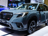 Subaru Forester Sport is displayed during The Gaikindo Jakarta Auto Week in Tangerang, Indonesia, on November 22, 2024. The show, the nation...