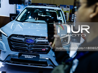 Subaru Forester Sport is displayed during The Gaikindo Jakarta Auto Week in Tangerang, Indonesia, on November 22, 2024. The show, the nation...