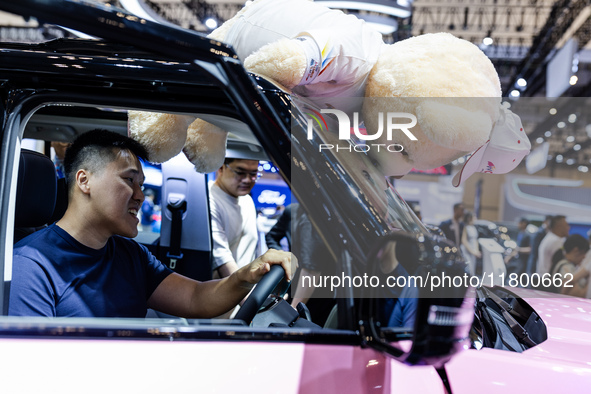 Chery J6 EV (Electric Vehicle) is displayed during The Gaikindo Jakarta Auto Week in Tangerang, Indonesia, on November 22, 2024. The show, t...