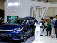 BYD M6 EV (Electric Vehicle) is displayed during The Gaikindo Jakarta Auto Week in Tangerang, Indonesia, on November 22, 2024. The show, the...