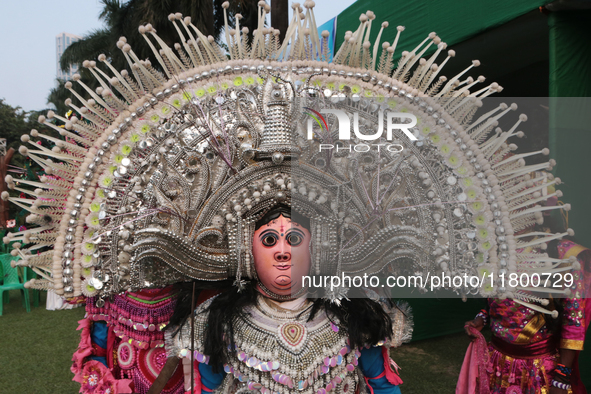 Indian tribal people from Purulia perform traditional dances, ''Chaw Dance,'' during the West Bengal Government-hosted ''Jangalmahal Utsav''...