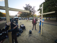 Journalist and YouTuber Andrew Callaghan is seen at Lafayette Square in Washington DC on 5 November, 2024. (