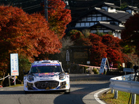 Driver Gregoire Munster and co-driver Louis Louka of the M-Sport Ford World Rally Team in a Ford Puma Rally1 Hybrid face the second day of t...