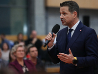 In Krakow, Poland, on November 16, 2024, candidate for president in the primaries Rafal Trzaskowski attends a meeting at Hala Com-Com Zone i...