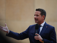 In Krakow, Poland, on November 16, 2024, candidate for president in the primaries Rafal Trzaskowski attends a meeting at Hala Com-Com Zone i...