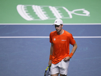 MALAGA, SPAIN - NOVEMBER 22: Botic van de Zandschulp of Team Netherlands during his singles match against Daniel Altamaier of Team Germany d...