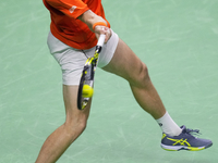 MALAGA, SPAIN - NOVEMBER 22: Botic van de Zandschulp of Team Netherlands during his singles match against Daniel Altamaier of Team Germany d...