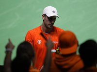 MALAGA, SPAIN - NOVEMBER 22: Botic van de Zandschulp of Team Netherlands celebrates a point during his singles match against Daniel Altamaie...