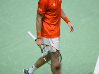 MALAGA, SPAIN - NOVEMBER 22: Botic van de Zandschulp of Team Netherlands celebrates a point during his singles match against Daniel Altamaie...