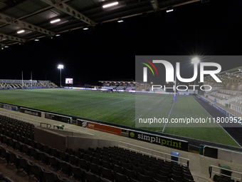 A general view of Kingston Park before the Premiership Cup Group A match between Newcastle Falcons and Sale FC at Kingston Park in Newcastle...