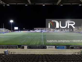 A general view of Kingston Park Stadium before the Premiership Cup Group A match between Newcastle Falcons and Sale FC at Kingston Park in N...