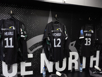 Shirts are ready for Newcastle Falcons before the Premiership Cup Group A match between Newcastle Falcons and Sale FC at Kingston Park in Ne...