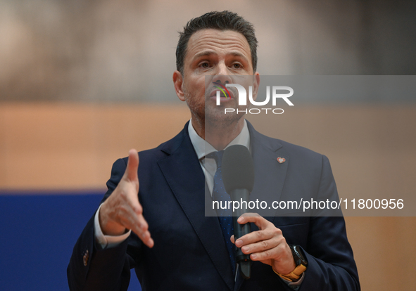 KRAKOW, POLAND - NOVEMBER 16:
Mayor of Warsaw Rafal Trzaskowski during a meeting with voters at Nowa Huta's Hala Com-Com Zone, on November 1...