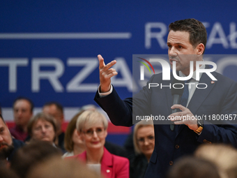 KRAKOW, POLAND - NOVEMBER 16:
Mayor of Warsaw Rafal Trzaskowski during a meeting with voters at Nowa Huta's Hala Com-Com Zone, on November 1...