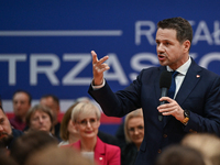 KRAKOW, POLAND - NOVEMBER 16:
Mayor of Warsaw Rafal Trzaskowski during a meeting with voters at Nowa Huta's Hala Com-Com Zone, on November 1...