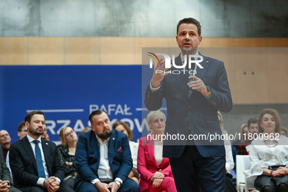 KRAKOW, POLAND - NOVEMBER 16:
Mayor of Warsaw Rafal Trzaskowski during a meeting with voters at Nowa Huta's Hala Com-Com Zone, on November 1...