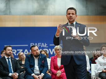 KRAKOW, POLAND - NOVEMBER 16:
Mayor of Warsaw Rafal Trzaskowski during a meeting with voters at Nowa Huta's Hala Com-Com Zone, on November 1...