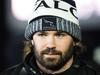 Sammy Arnold of Newcastle Falcons arrives at Kingston Park for the Premiership Cup Group A match between Newcastle Falcons and Sale FC in Ne...