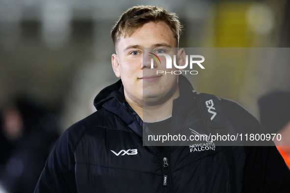 Freddie Lockwood of Newcastle Falcons is pictured before the Premiership Cup Group A match between Newcastle Falcons and Sale FC at Kingston...