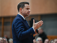 KRAKOW, POLAND - NOVEMBER 16:
Mayor of Warsaw Rafal Trzaskowski during a meeting with voters at Nowa Huta's Hala Com-Com Zone, on November 1...